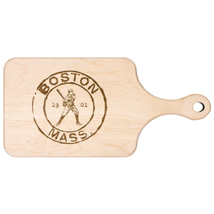 Boston Baseball Vintage Stamp Hardwood Paddle Cutting Board, Charcuterie Board, Cheese Board with Handle