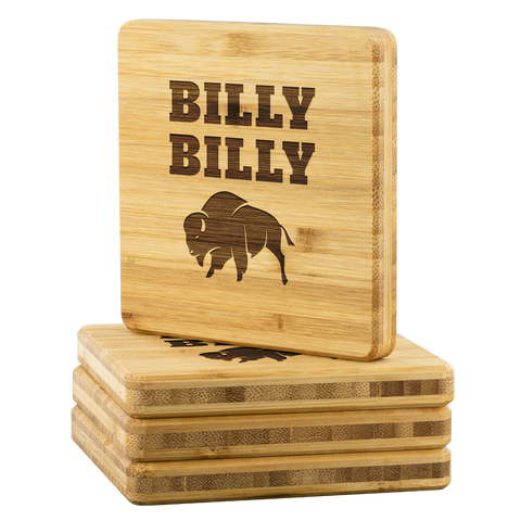 Image of Billy Billy Football Bamboo Coasters - Dilly Dilly, Bills Mafia, Buffalo Bills