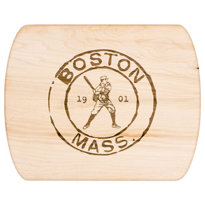 Boston Baseball Vintage Stamp Hardwood Rounded Cutting Board, Charcuterie Board, Cheese Board