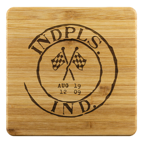 Image of Indy 500 Vintage Stamp Bamboo Coasters (4pc)