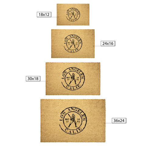 Image of Los Angeles Baseball Vintage Stamp Doormat - 36"x24", 30"x18", 18"x12", & 24"x16"