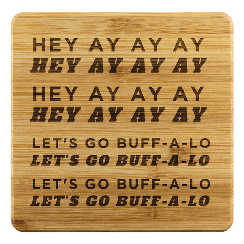 Image of Let's Go Buff-a-lo Bamboo Coasters